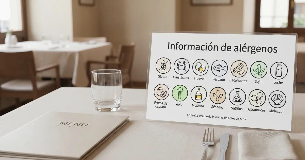 Alérgenos en la carta de un restaurante